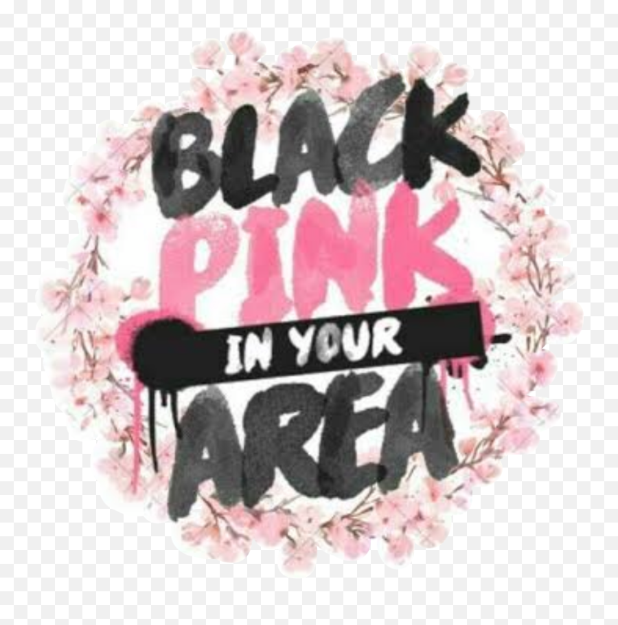 Blackpink Kpop Logo Black Pink Flowers - Girly Emoji,Black Pink Logo