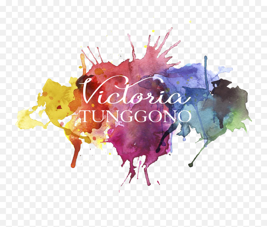 Download Hd Victoria Secret Logo Png - Watercolor Paint Splatter Transparent Background Emoji,Victoria Secret Logo