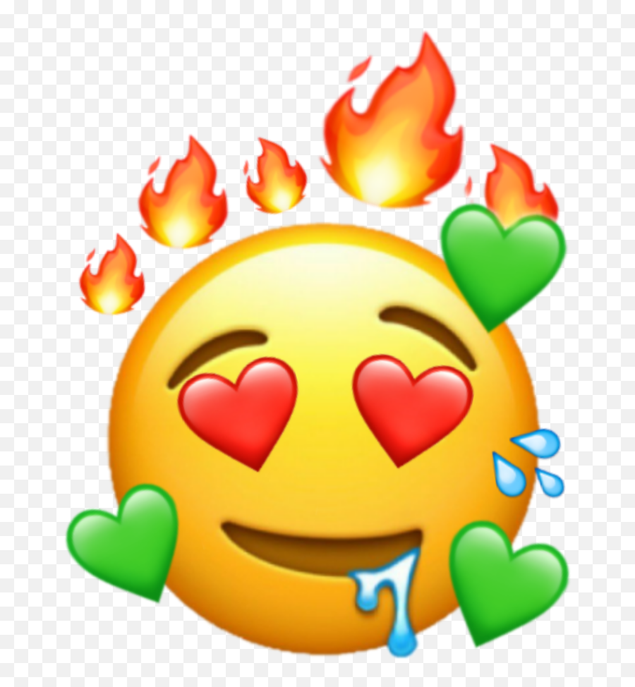 Fire Emoji Iphone Emojiiphone Sticker By Berta - Drooling Emoji Png,Fire Emoji Png