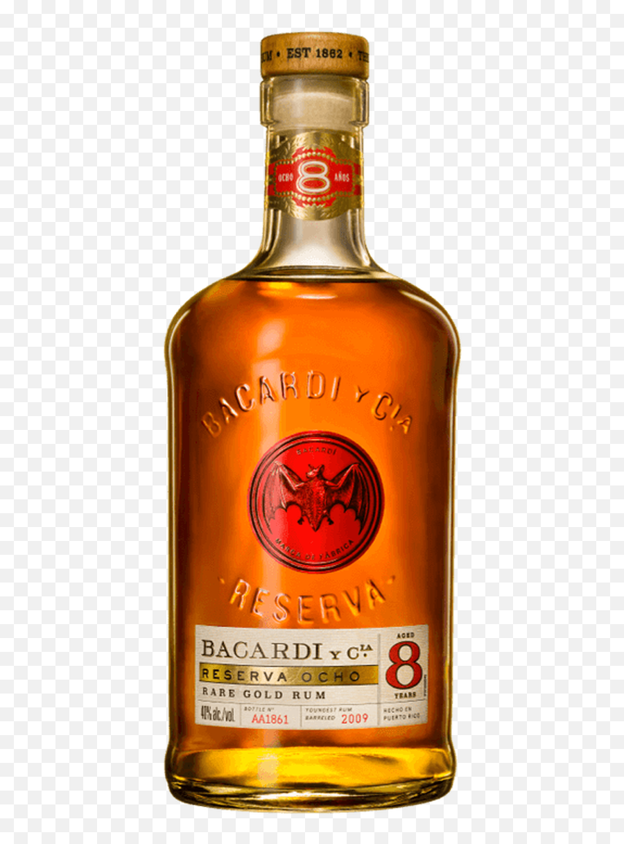 Bacardi Rum Gold Rsv Ocho 8yr 80 750ml - American Whiskey Emoji,Bacardi Logo