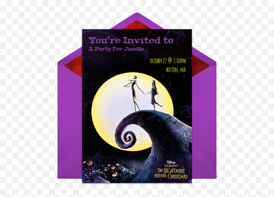 Baby Shower Nightmare Before Christmas Invitations - Baby Viewer Jack And Sally Nightmare Before Christmas Mountain Emoji,Nightmare Before Christmas Clipart