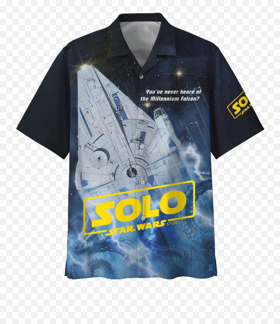 Solo Star Wars Story Millennium Falcon Hawaiian Shirt 100 New Emoji,Solo A Star Wars Story Logo