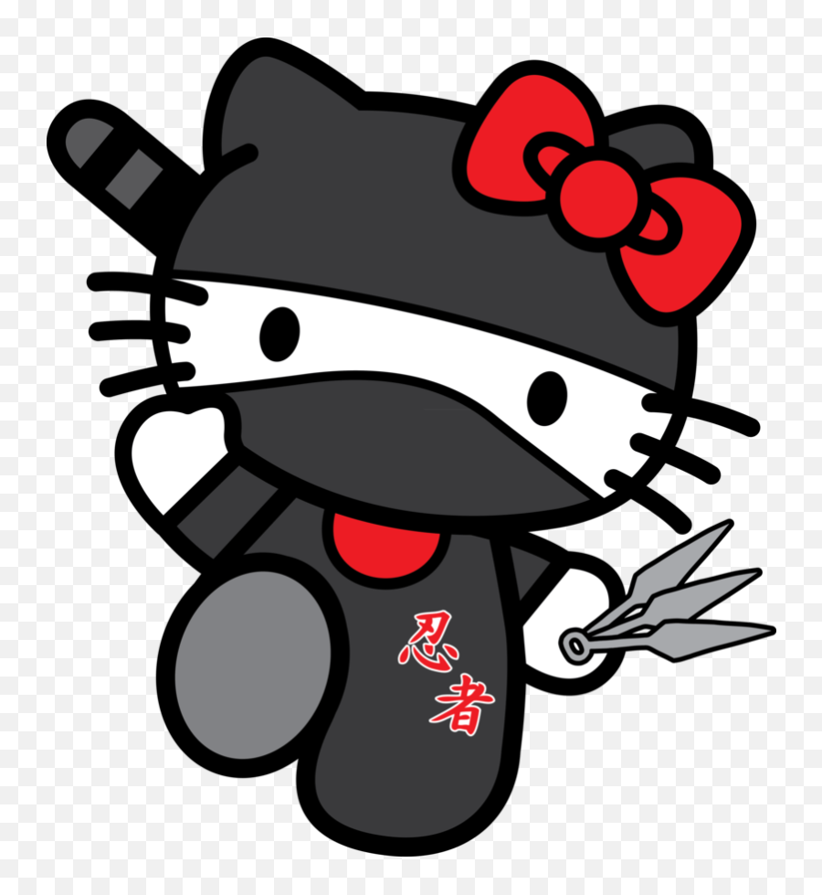 Black Cute Hello Kitty Images - Novocomtop Hello Kitty Ninja Emoji,Hello Clipart