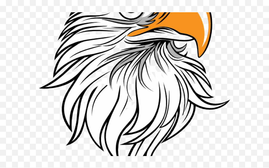 Drawn Bald Eagle Large Eagle - Black And White Eagle Head Png Emoji,Bald Eagle Clipart