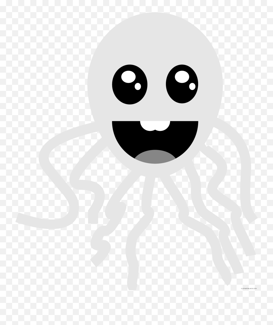 Octopus Clipart Black And White - Illustration Transparent Dot Emoji,Octopus Clipart