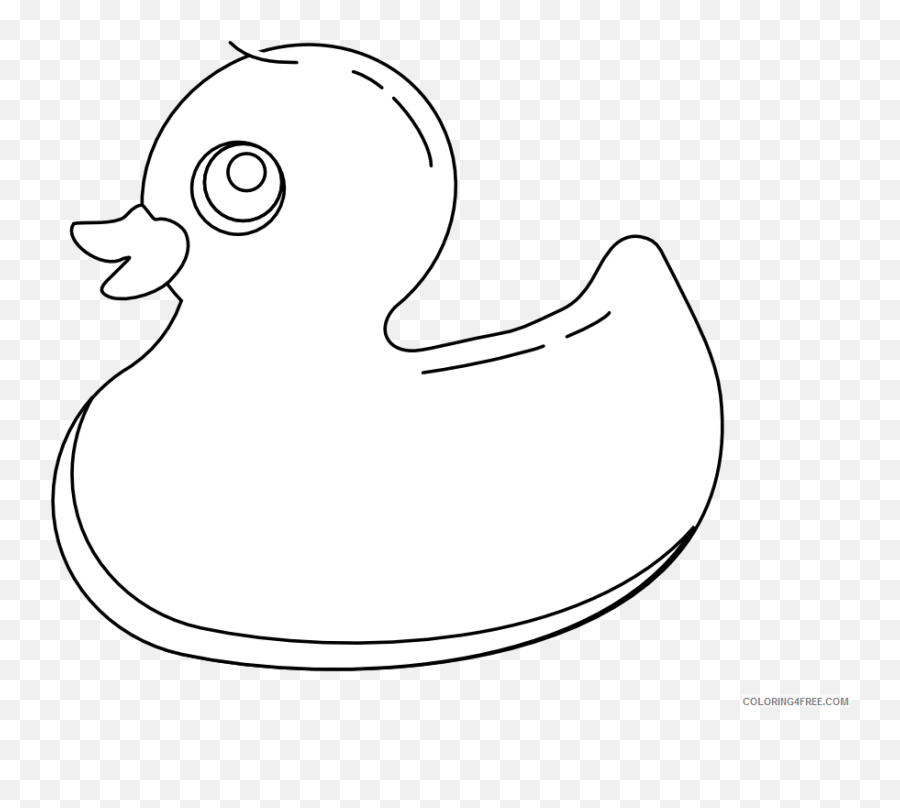 Black And White Rubber Duck Coloring Pages Rubber Duck Black - Dot Emoji,Duck Clipart Black And White