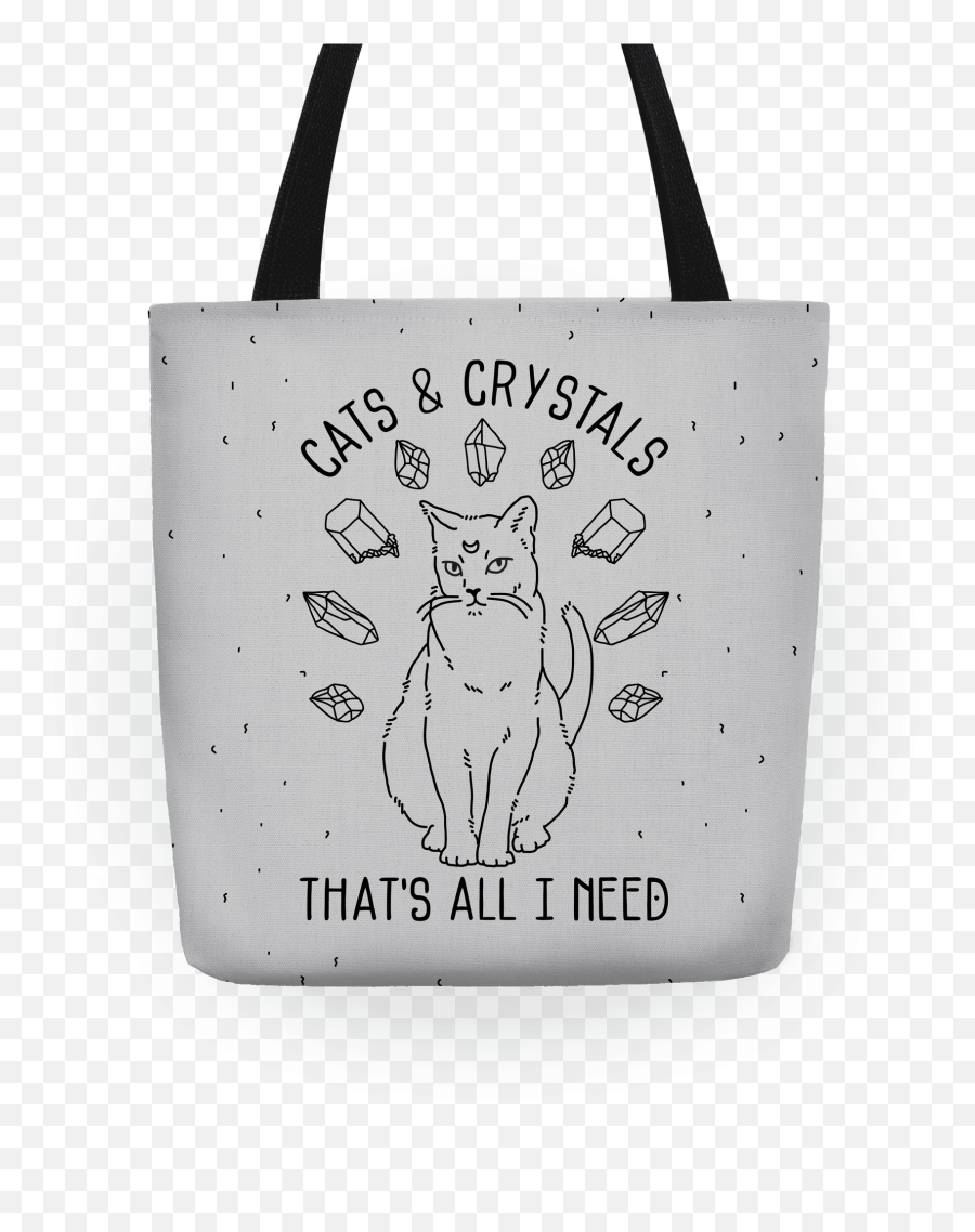 Cats And Crystals Black Lines Totes Lookhuman - Tote Bag Emoji,Black Lines Png