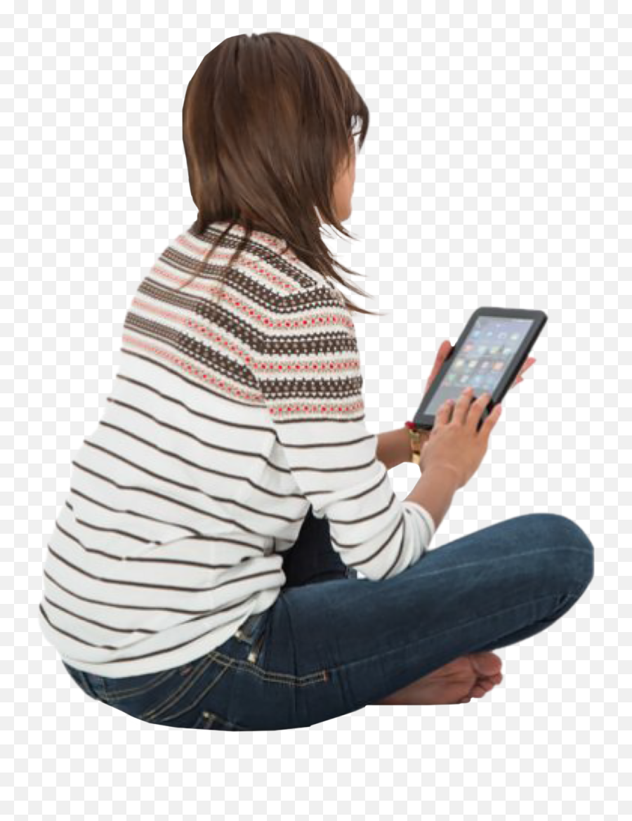 Download Hd Woman Sitting Back People - Woman Sitting Back Png Emoji,People Sitting Png