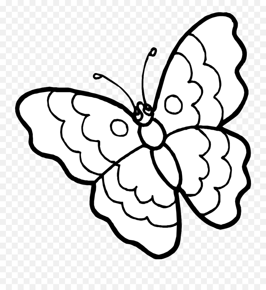 Butterfly Outline Coloring Page - Butterfly Cartoon To Color Emoji,Butterfly Outline Clipart