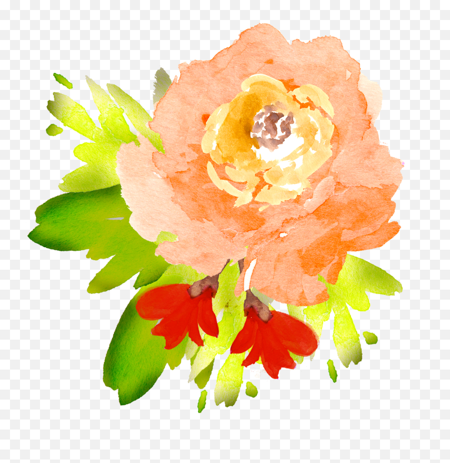 Library Of Watercolor Flower Picture Royalty Free Download - Orange Watercolor Flower Transparent Background Emoji,Watercolor Png