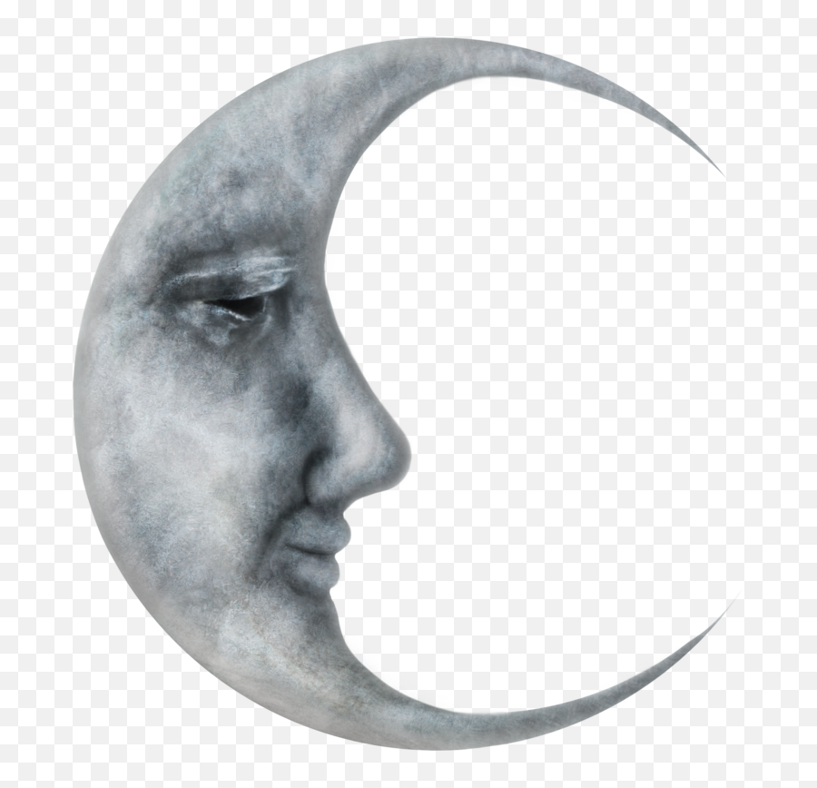 Man In The Moon - Crescent Moon Face Png Emoji,Moonman Png