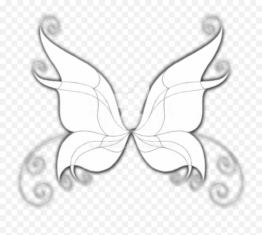 Download Fairy Wings Coloring Pages - Drawing Png Image With Fairy Wing Coloring Page Emoji,Fairy Wings Clipart