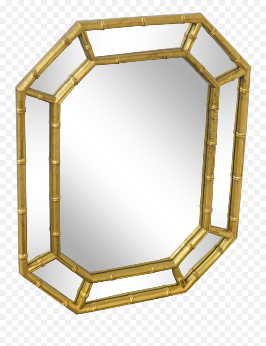 Faux Bamboo Vintage Gold Frame Wall - Vintage Gold Bamboo Mirror Emoji,Bamboo Frame Png
