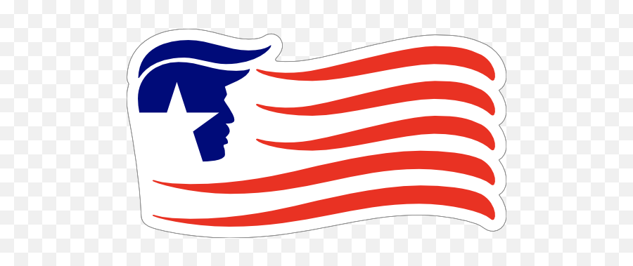 Trump Wave Flag Sticker - Trump 2016 Emoji,Trump Hair Clipart