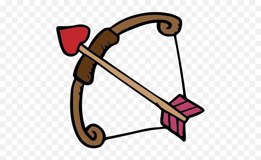 Arrow Cupid Line For Valentines Day Emoji,Bow And Arrow Transparent