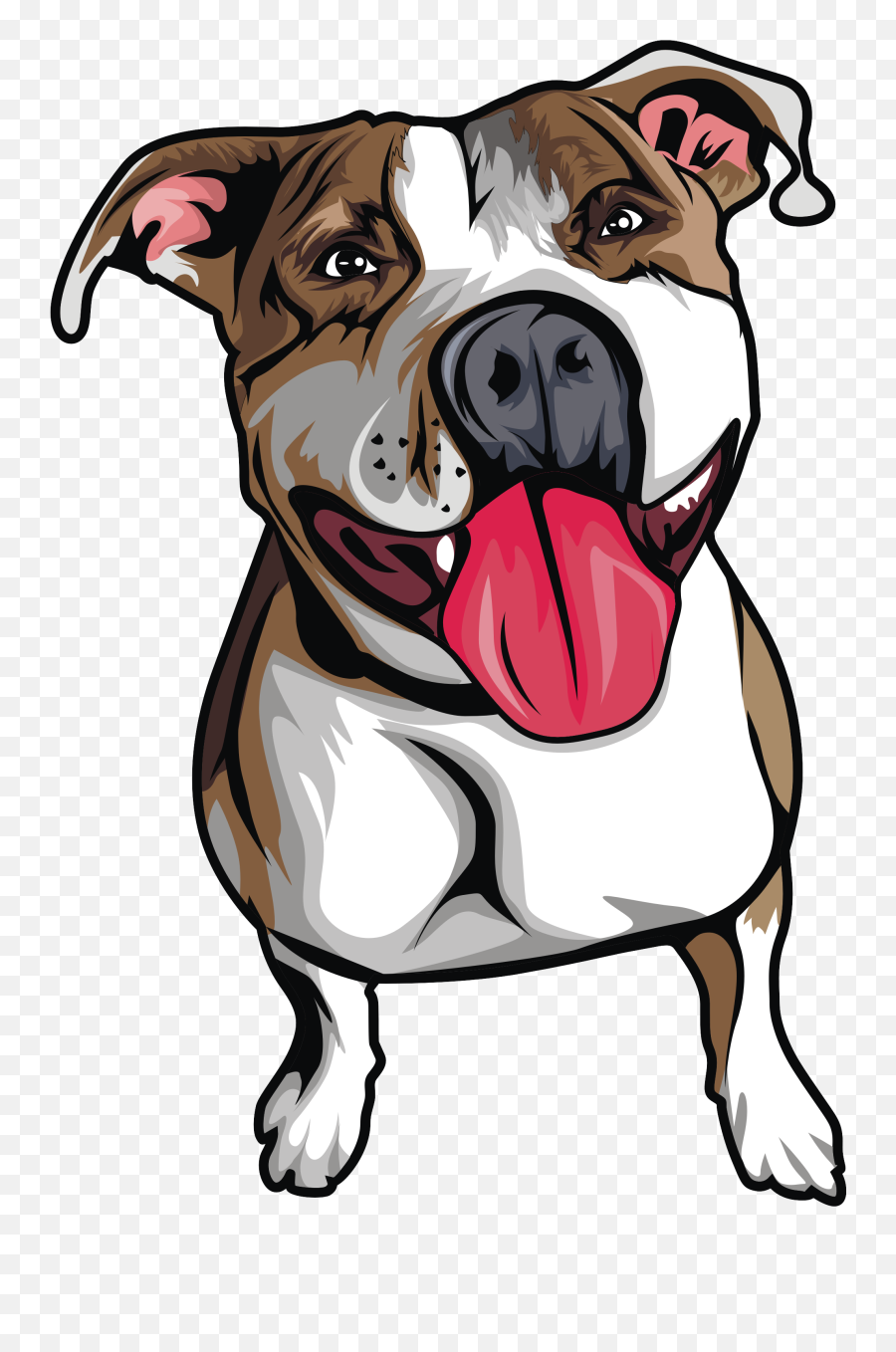 Bulldog In Cartoon Style - American Pit Bull Terrier Emoji,Terrier Clipart