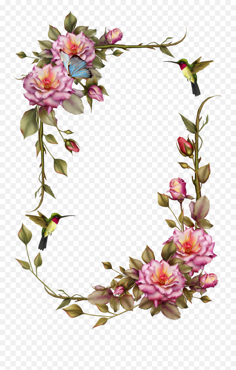 Clipart Flower Frame Clipart Flower - Flower Frame Emoji,Flower Border Clipart