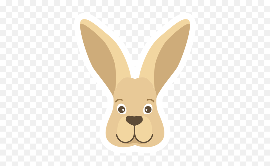 Rabbit Bunny Ear Muzzle Head Flat Sticker Transparent Png Emoji,Easter Bunny Ears Png