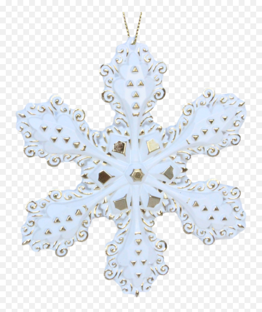 White Gold Snowflake - Christmas Heirloom Company Emoji,Gold Snowflake Png