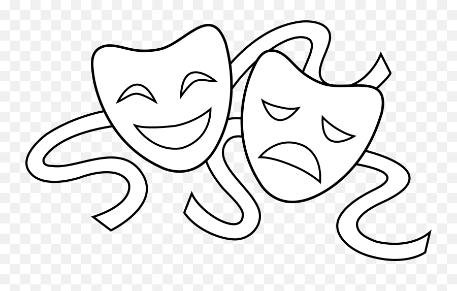Cinema Clipart Drama Greek Mask Theatre Masks Coloring Pages - Easy To Draw Actor Emoji,Movie Theater Clipart