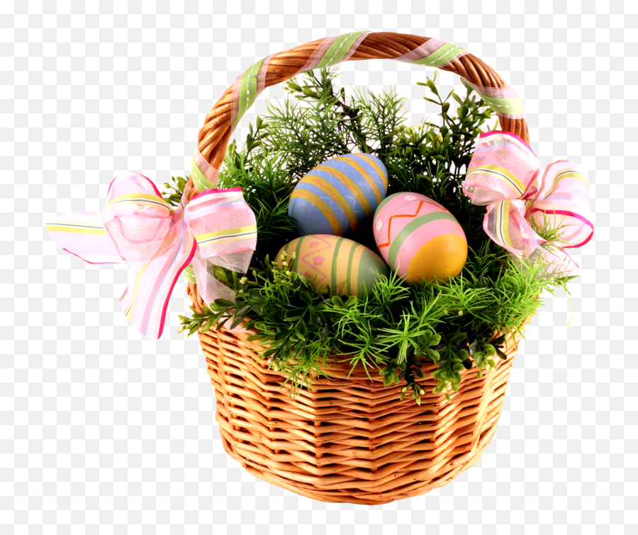Easter Basket Bunny Png Transparent - Easter Basket Eggs Emoji,Easter Png