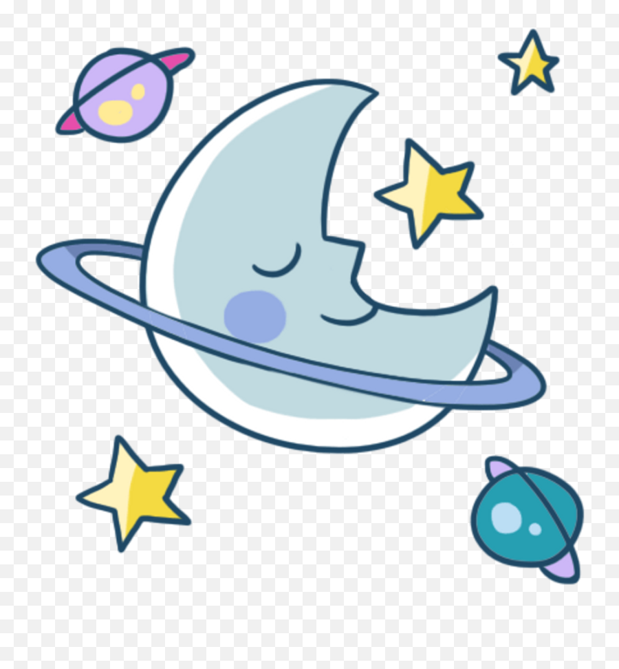 Moon Cute Star Night Sleep Meteor - Clip Art Cute Sleep Emoji,Sleep Clipart