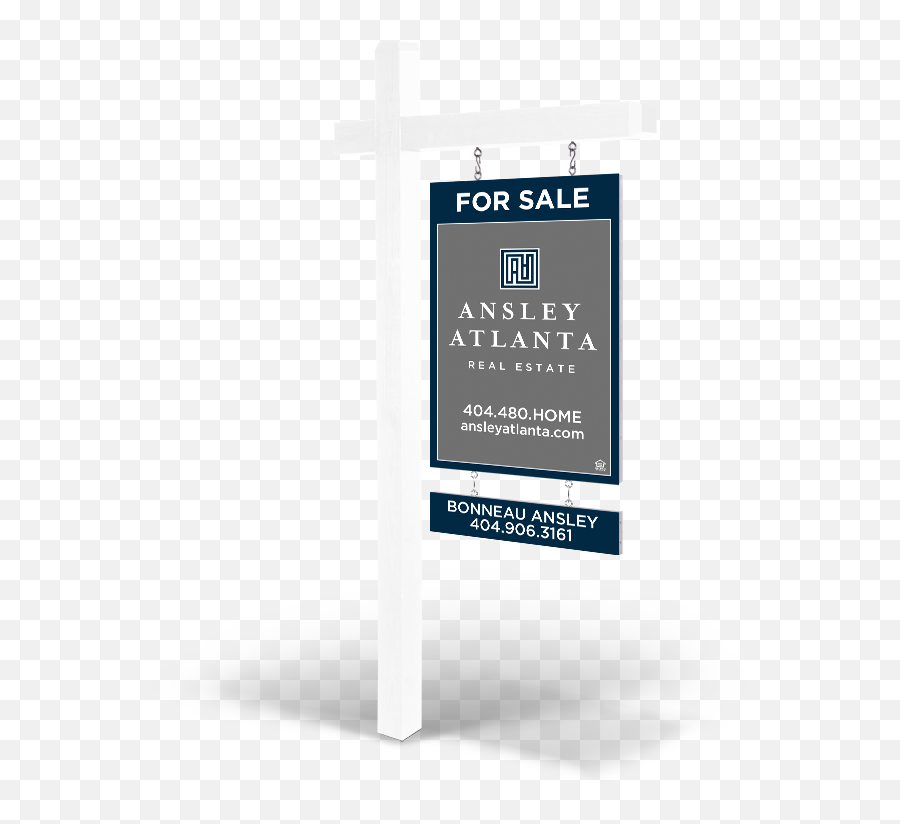 2u2032 X 3u2032 Wood Hanging Panel W Post U2013 Ansley Atlanta - Ansley Atlanta Real Estate Sign Emoji,Hanging Sign Png
