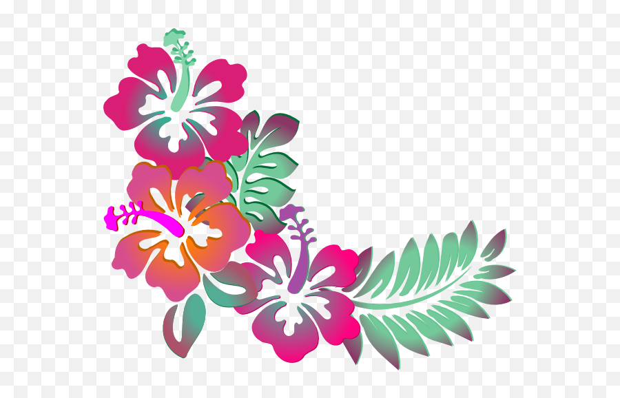 Hawaiian Flower Border Clipart 4 - Hawaiian Flower Border Emoji,Flower Border Clipart