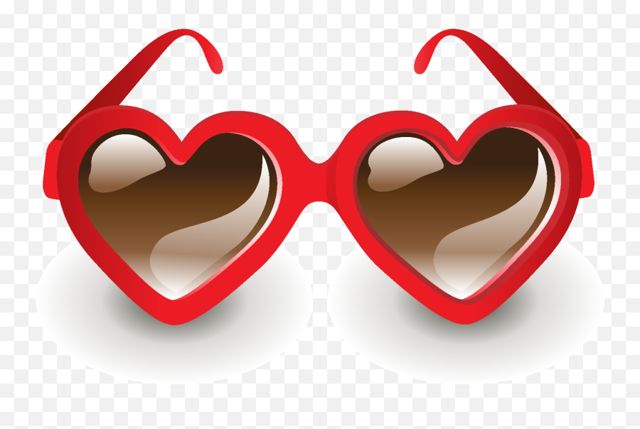 Download Hand Drawn Red Heart Shaped Glasses Elements Emoji,Nerd Glasses Transparent Background