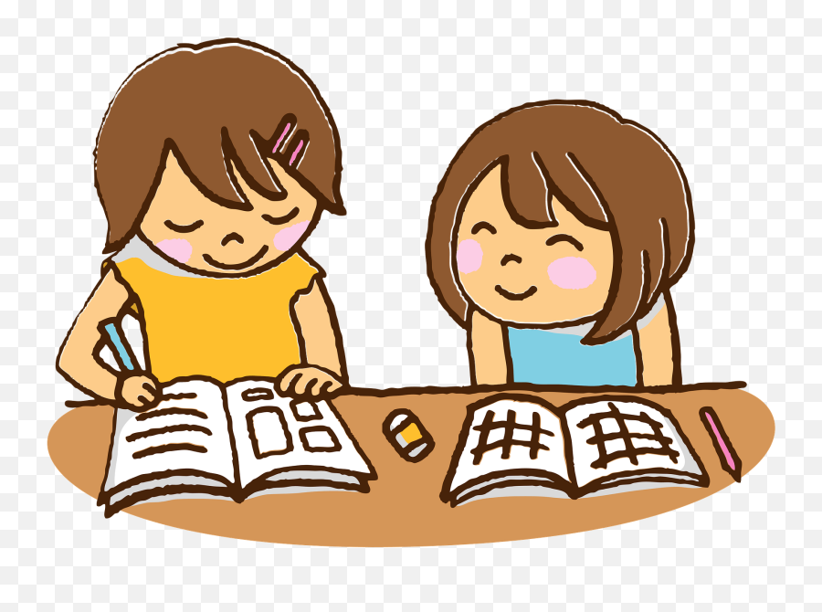 Studying Clipart - Girls Studying Clipart Emoji,Studying Clipart