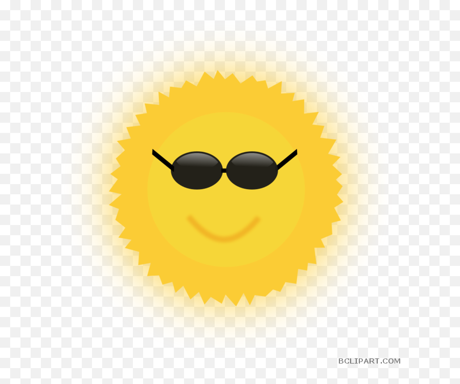 Smiling Sun With Sunglasses Clipart - Happy Emoji,Sunglasses Clipart