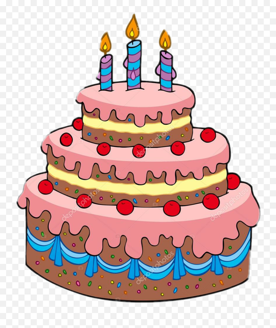 Chocolate Cake Clipart Picsart - Cartoon Birthday Cake Png Birthday Cake Cartoon Emoji,Birthday Party Clipart