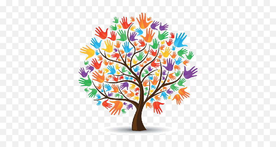 Image Result For Tree With Hands Clip - Arvore De Mãos Coloridas Emoji,Hands Clipart