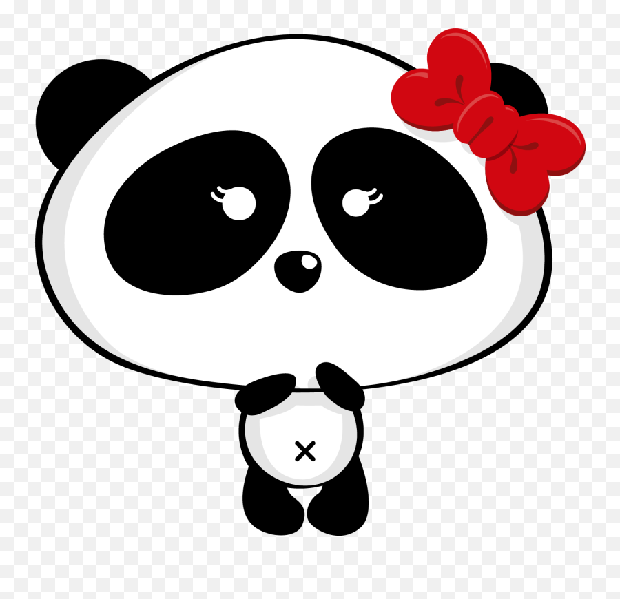 Quinceanera Panda Clipart - Cute Panda Drawing Black And White Emoji,Quinceanera Clipart