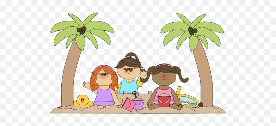 Download Sandy Beach Clipart June Beach - Summer Kids Clip Art Emoji,Beach Clipart
