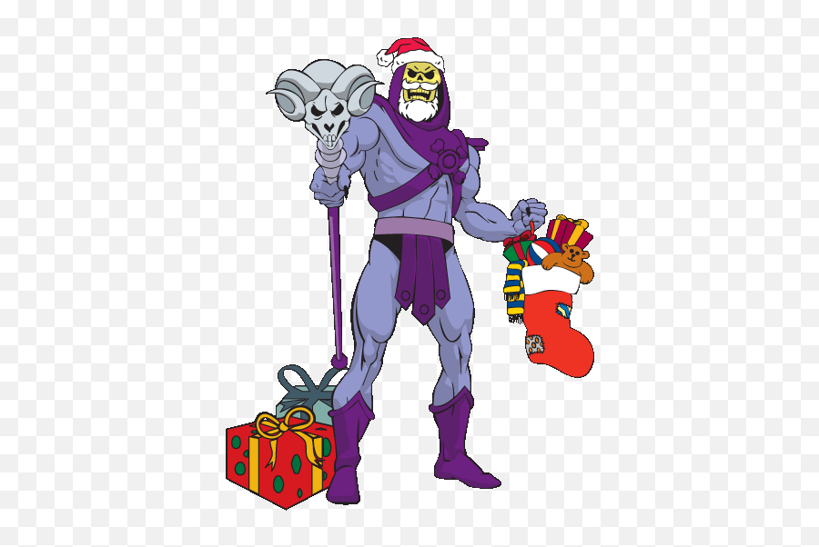Christmas With Good Olu0027 Skeletor Emoji,Santa Hat Transparent Gif