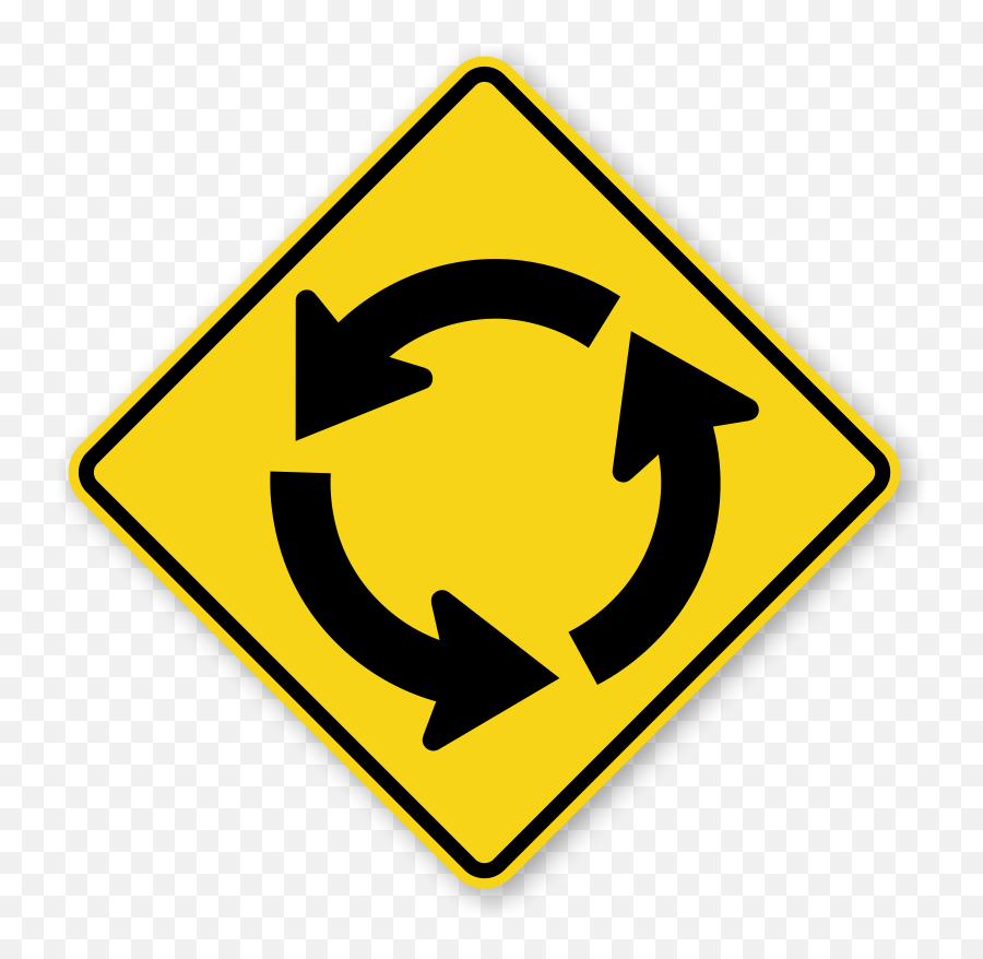 Roundabout Signs Roadtrafficsignscom Emoji,Yellow Circle Logo
