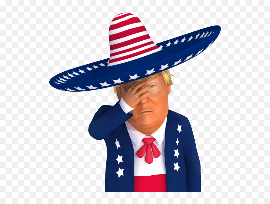 Trumpstickers Face - Palm Mexican Trump 3d Caricature U2013 Dedipic Cartoon Face Palm Png Emoji,Trump Face Png