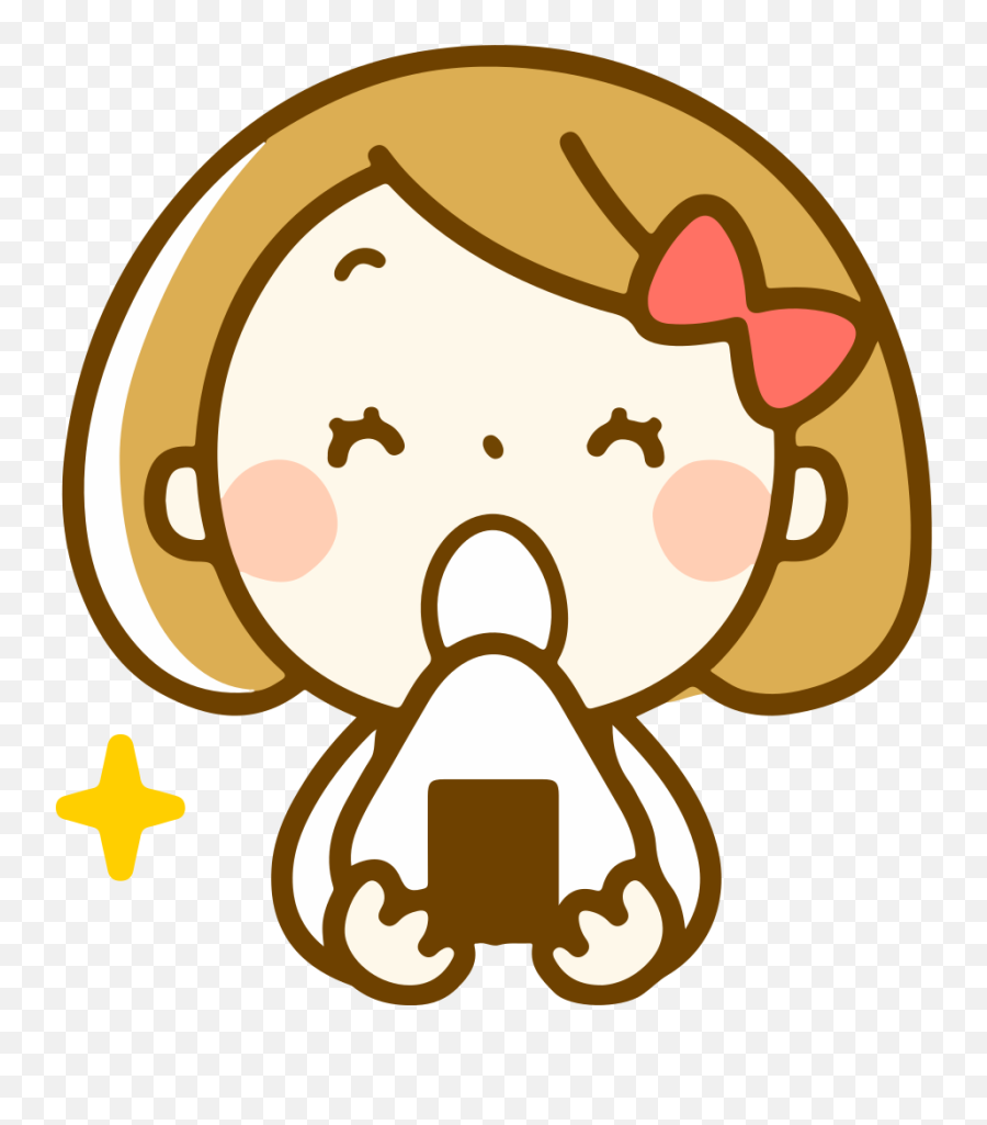 Onlinelabels Clip Art - Eating Onigiri Eating Onigiri Clipart Emoji,Eat Clipart