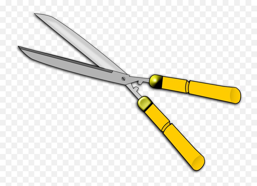 Yellow Handled Hedge Clippers Clipart Free Download - Hedge Clippers Png Emoji,Scissors Transparent Background