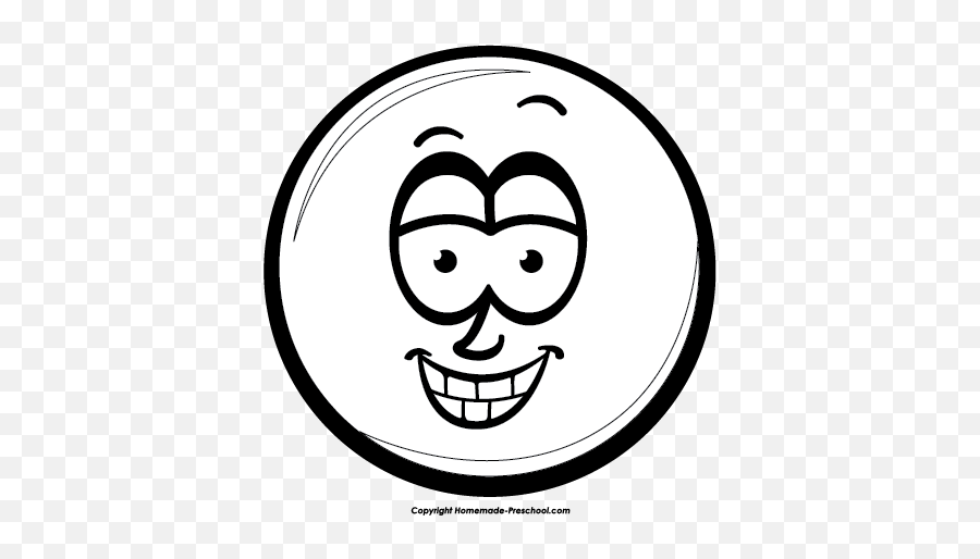 Smiley Face Black And White Smiley Face - Grin Clipart Black And White Emoji,Face Clipart
