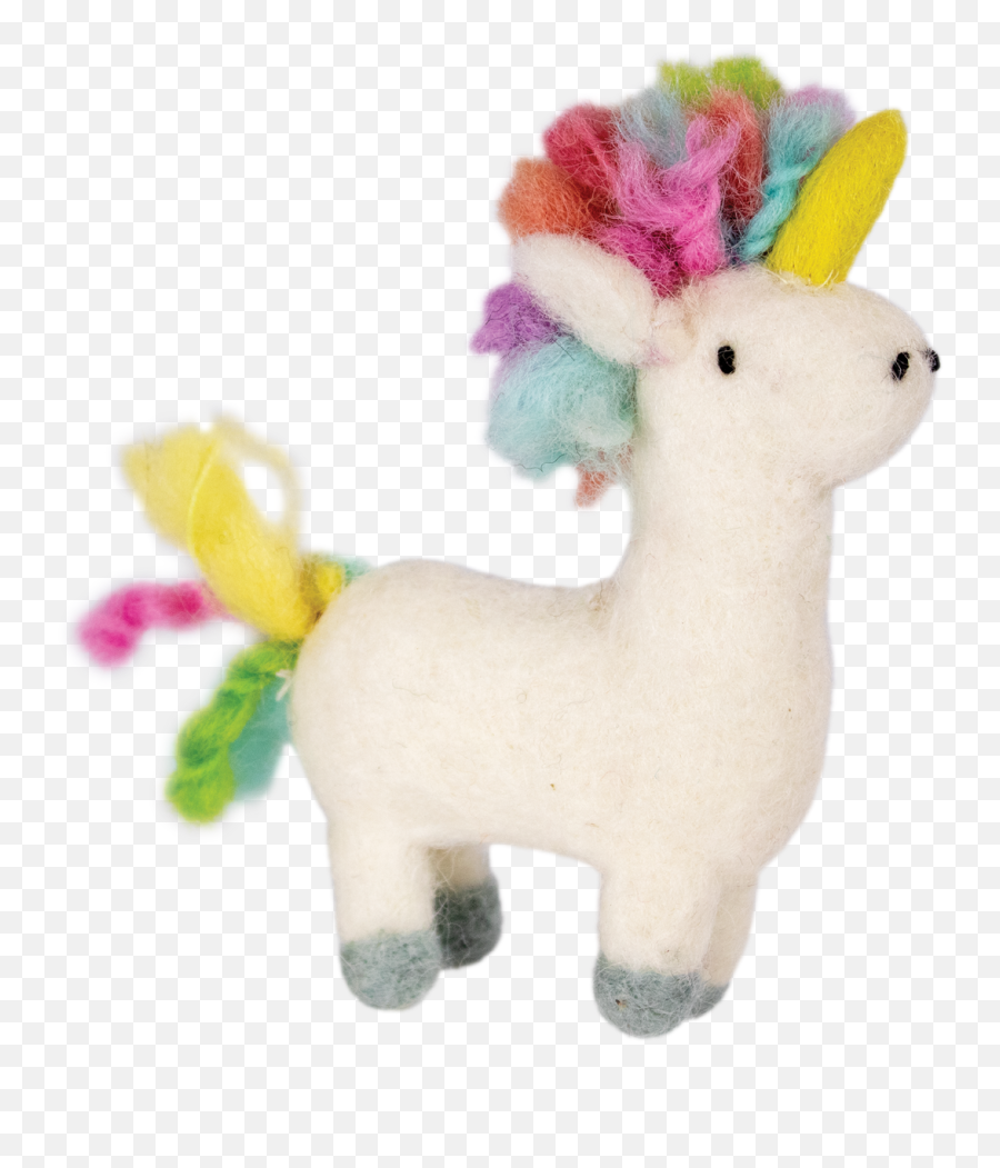 Wild Woolieu0027s Felted Ornament Rainbow Unicorn - Buck Brook Alpacas Emoji,Rainbow Unicorn Png