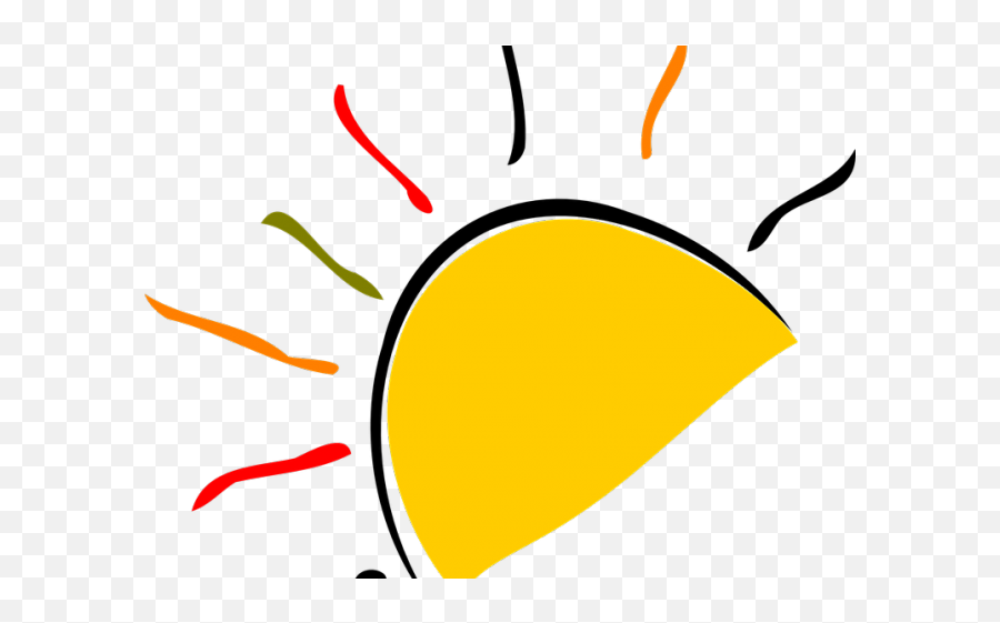 Good Evening Clipart Sun Ray - Half Of A Yellow Sun Png Emoji,Sun Ray Png