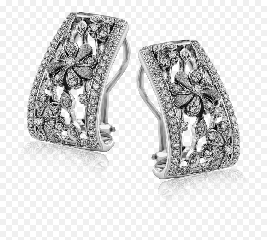 18k White Gold Diamond Earrings Emoji,Diamond Earring Png