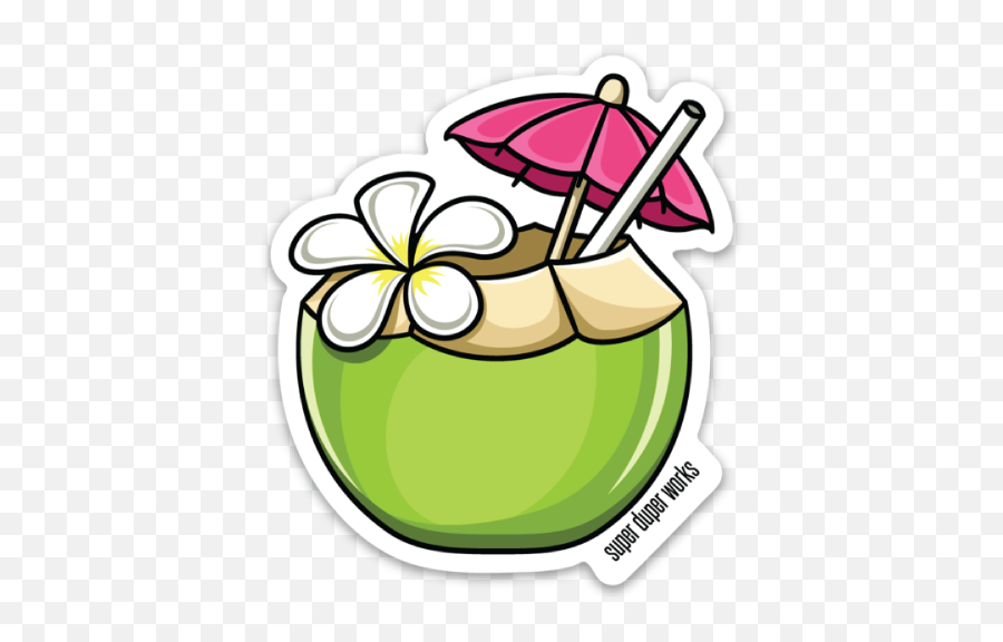 The Coconut Drink Sticker In 2021 Drink Stickers Coconut Emoji,Coconut Drink Png