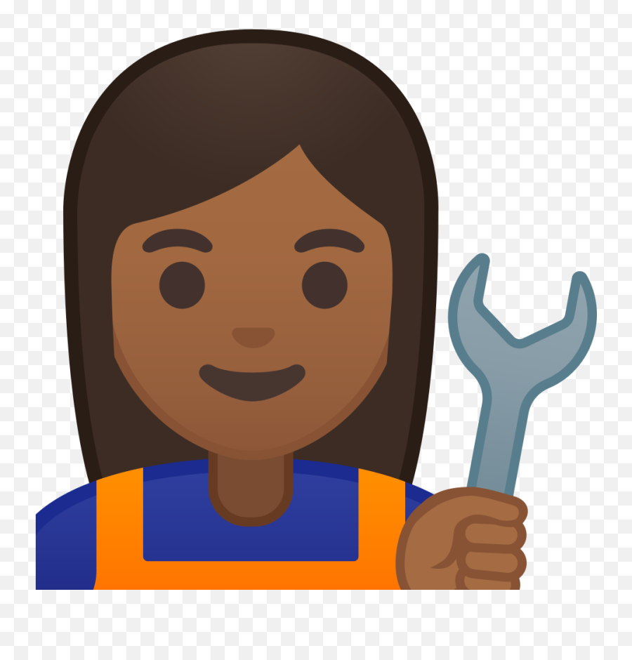Woman Mechanic Medium Dark Skin Tone - Black Female Mechanic Clipart Emoji,Mechanic Clipart