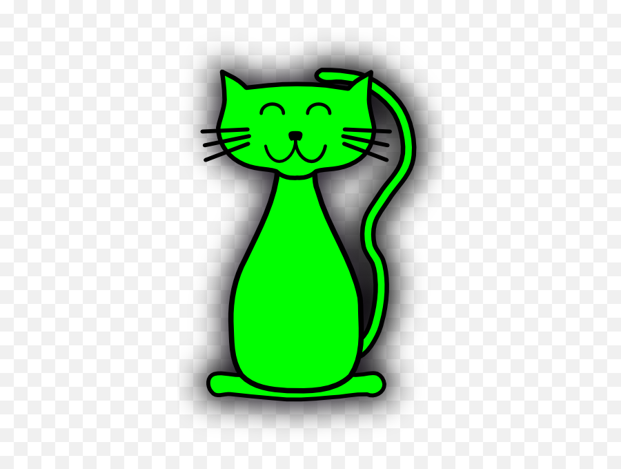 Green Cat Clip Art At Clker - Green Cat Cartoon Png Emoji,Cats Clipart