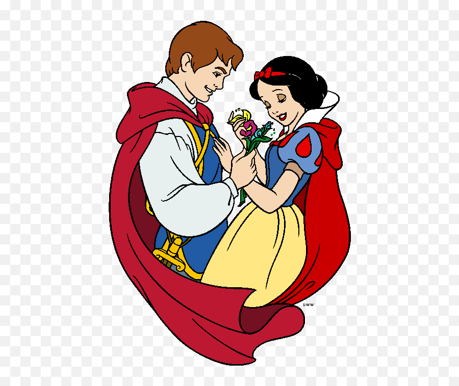 Snow White And Prince Clipart - Disney Cartoon Snow White Mother Emoji,Prince Clipart