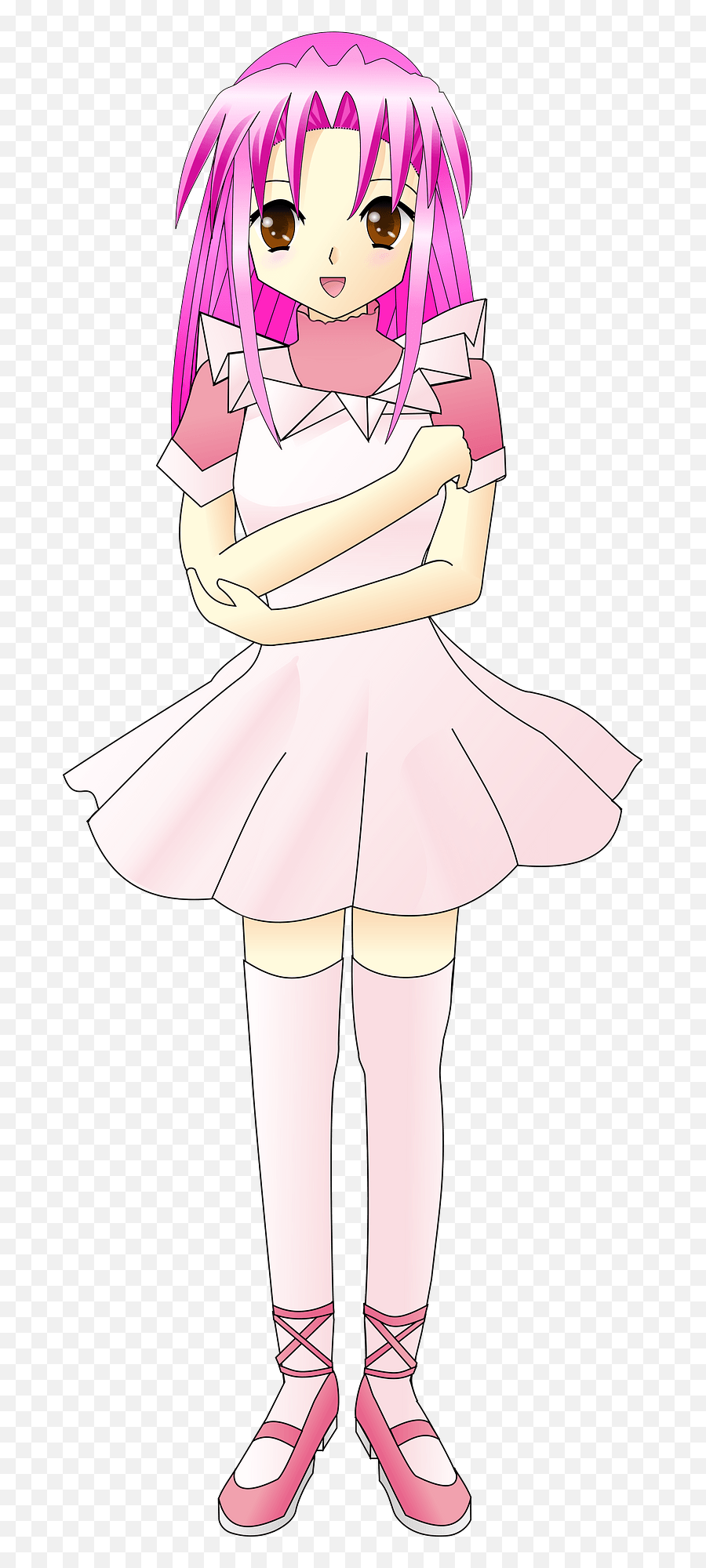 Anime Girl Pink Young Woman Png Picpng - Pink Anime Girls Png Emoji,Anime Girl Png