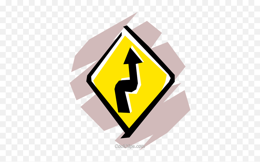 Winding Road Sign Royalty Free Vector - Dot Emoji,Winding Road Clipart